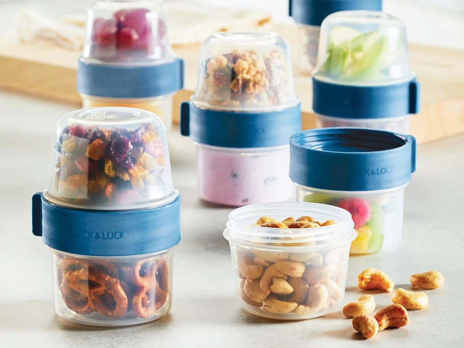 various foods inside 2-in-1 food storage containers
