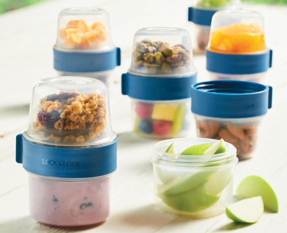 various foods inside 2-in-1 food storage containers