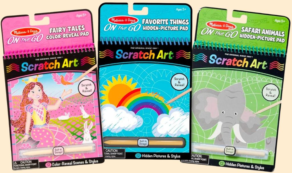 Melissa & Doug On the Go Scratch Art Activity 3-Book set stock image