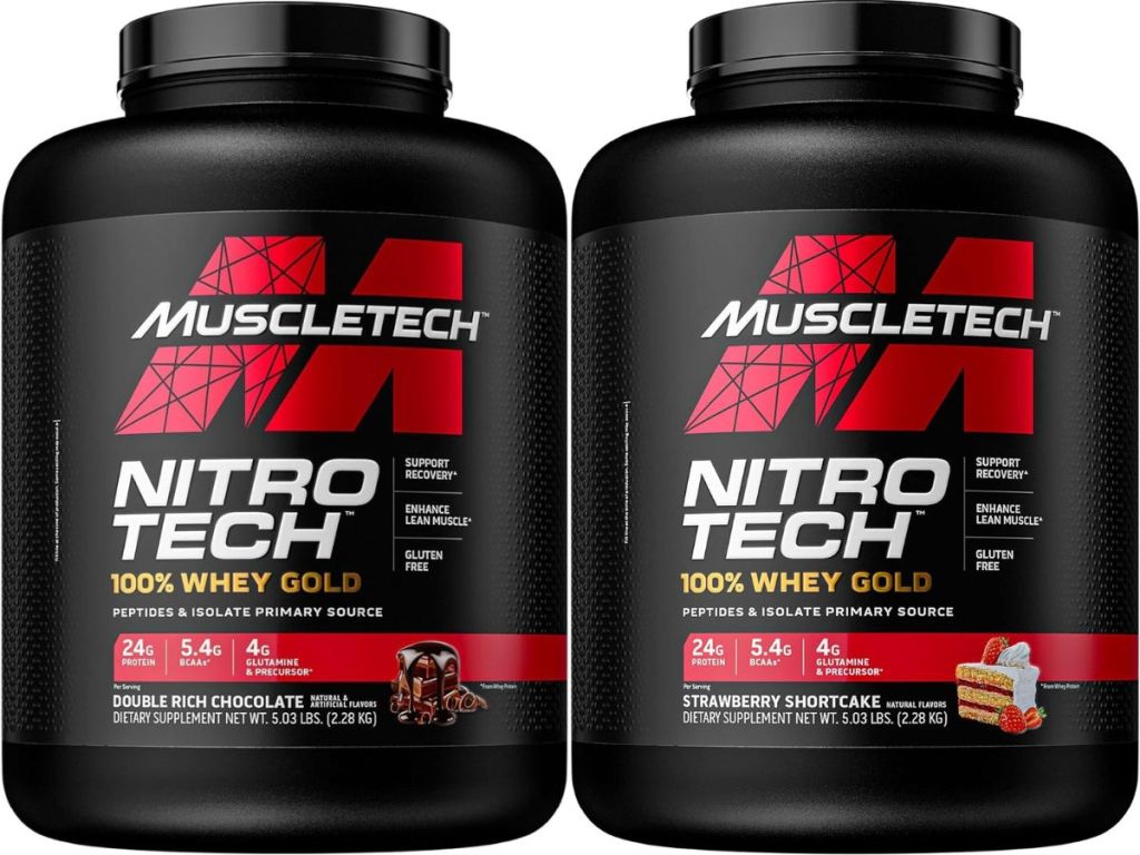 Muscletech Nitro Tech Whey Gold Chocolate and Strawberry Shortcake