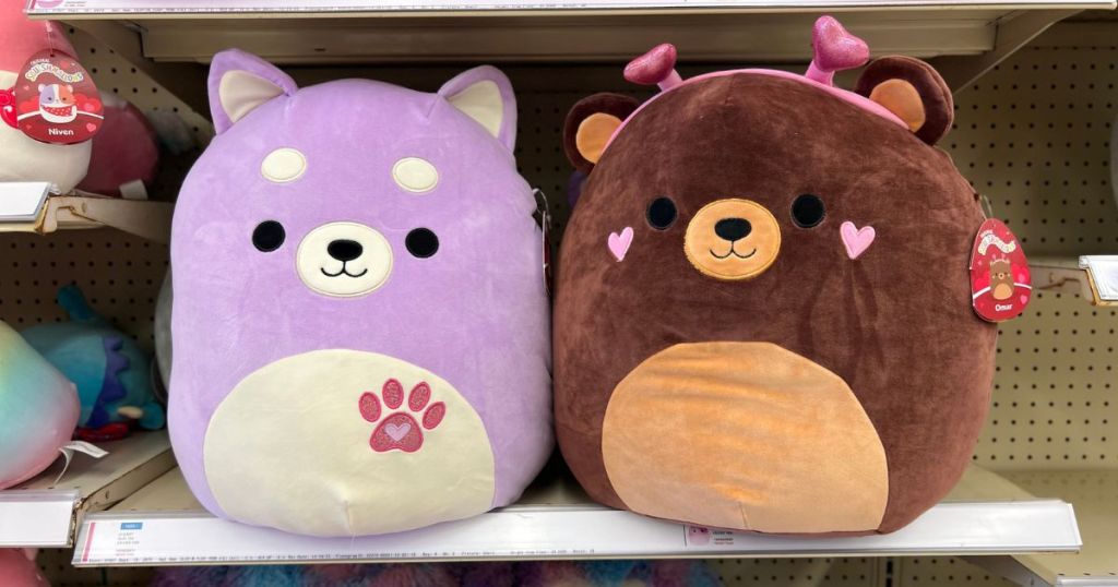 Squishmallows Valentines Kodiak Bear and Fox