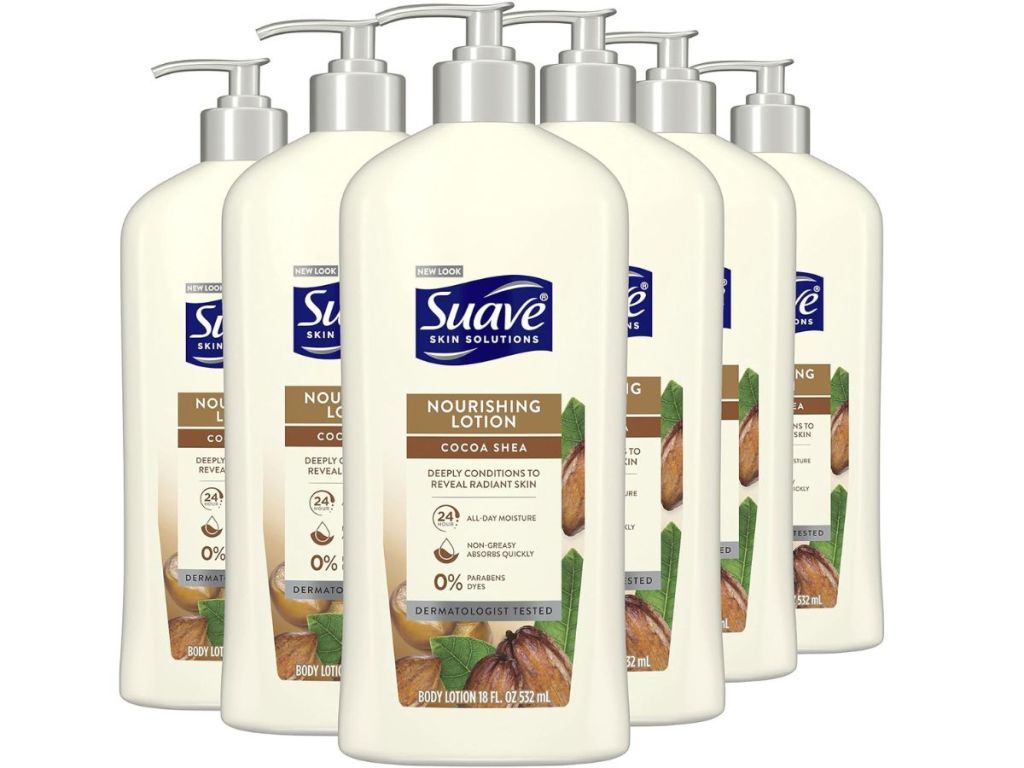 6 bottles of Suave Cocoa Shea Lotion