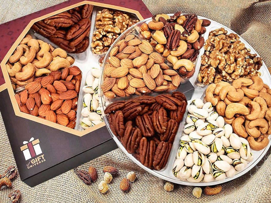 nut tray next to gift box
