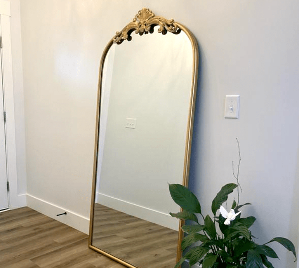 gold floor mirror Anthropologie lookalike 