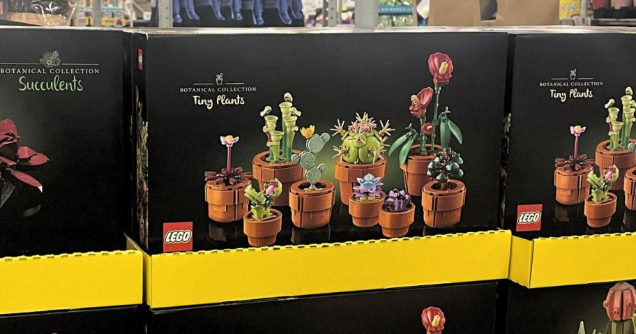 lego tiny plants sets on a store shelf at Costco 