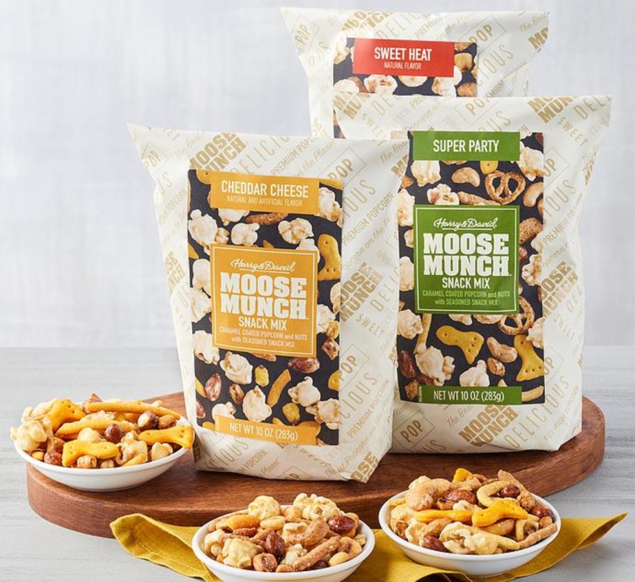 3 bags of Moose Munch snack mix
