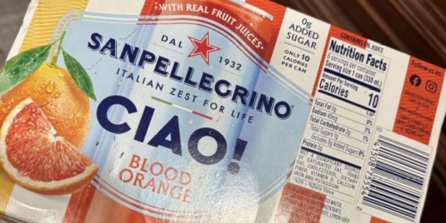 Sanpellegrino CIAO Sparkling Water 24-Pack Just $12.79 Shipped on Amazon (53¢ Per Can!)