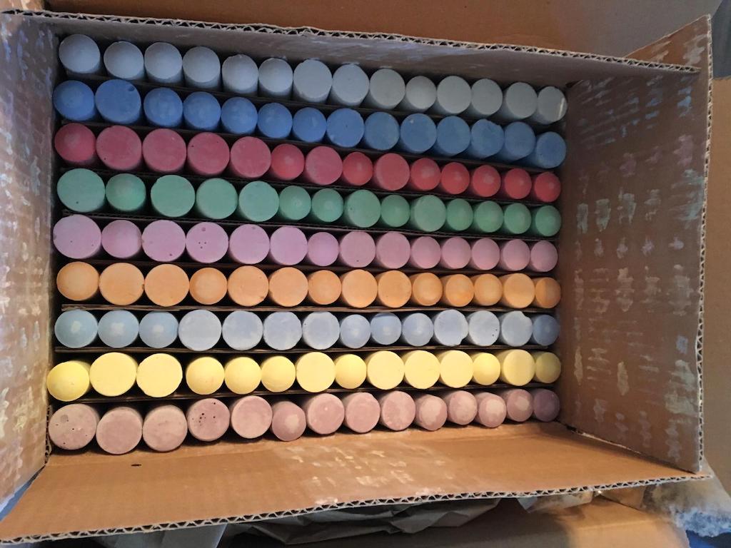 giant box of sidewalk chalk