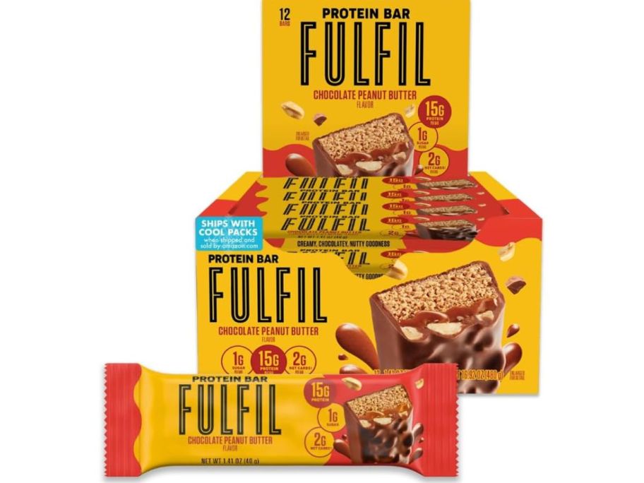 stock image of Fulfil Vitamin & Protein Bar 12-Pack in Chocolate Peanut Butter