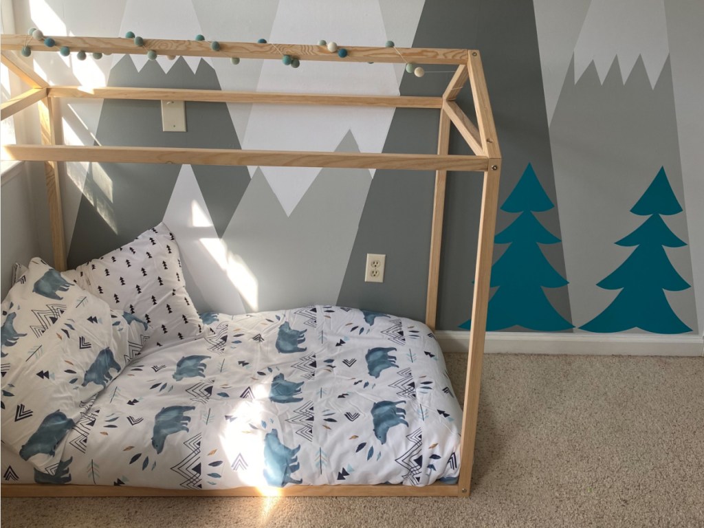 wooden house frame toddler bed