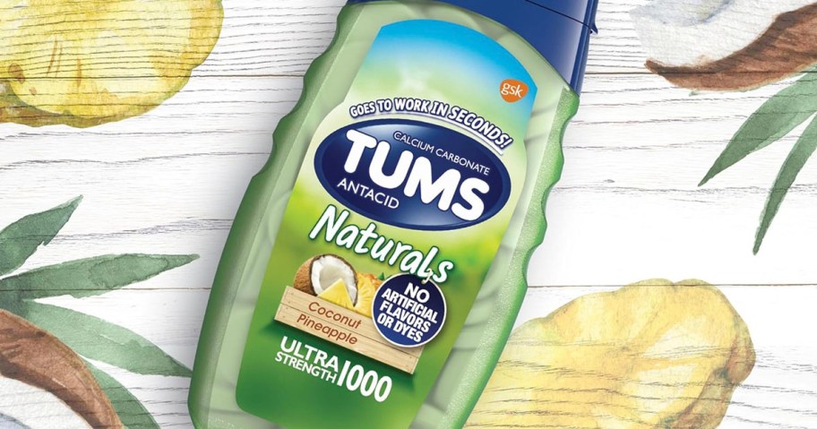 tums naturals coconut pineapple bottle 