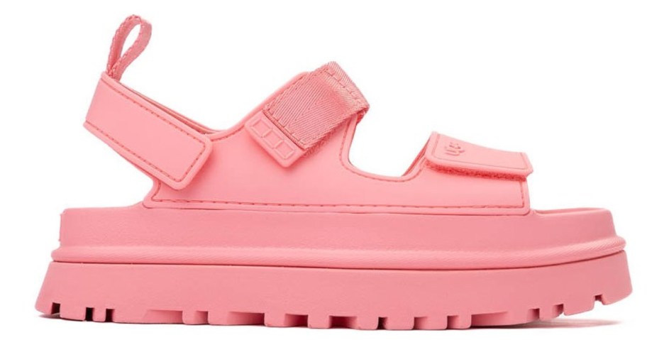 a pink platform chunky sandal