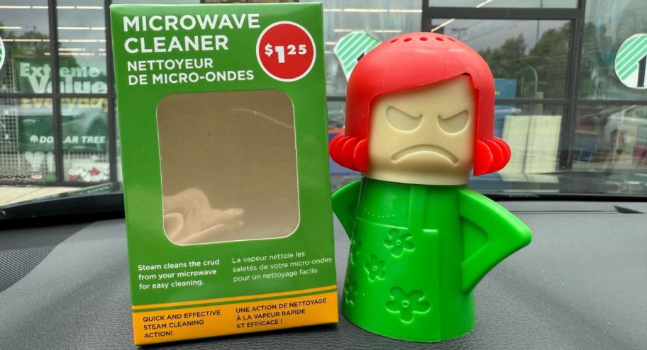 display of Angry mama lookalike next to its box