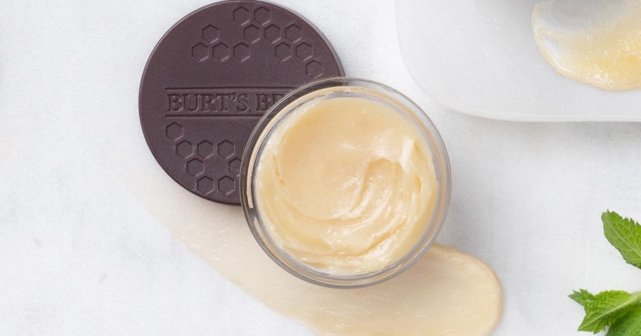 opened jar of Burt's Bees Overnight Intensive Lip Treatment