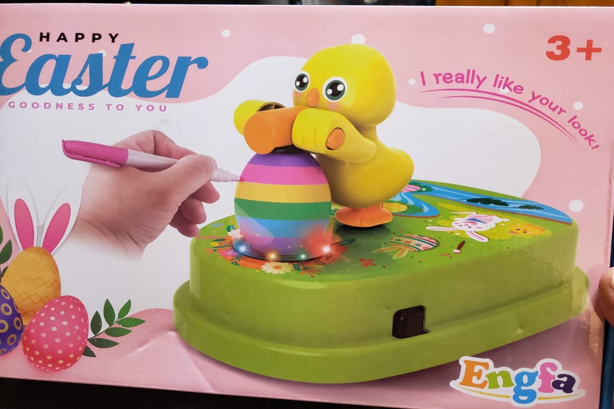 Box that includes Easter Egg Decorating kit.