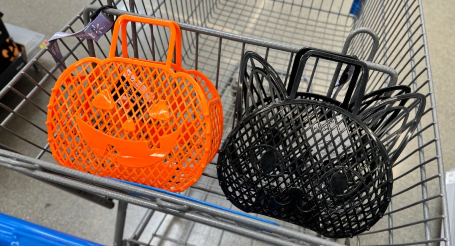 Halloween jelly tote bags inside of walmart cart