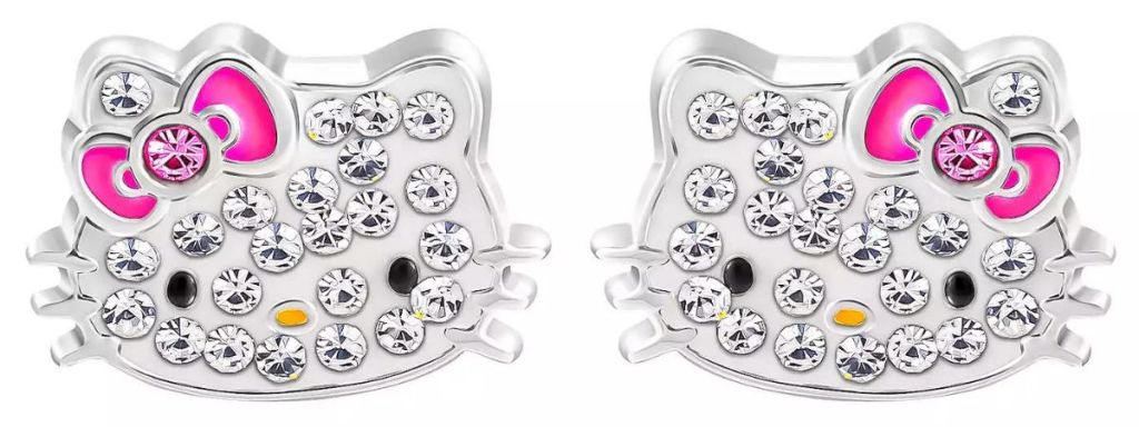 Hello Kitty Brass Crystal Stud Earrings