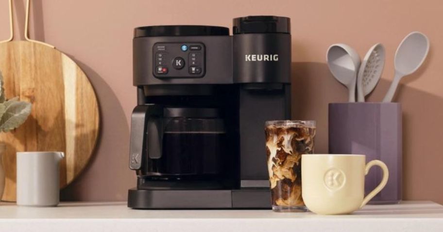 Keurig K-Duo Essentials Single Serve K-Cup Pod & Carafe Coffee Maker on counter