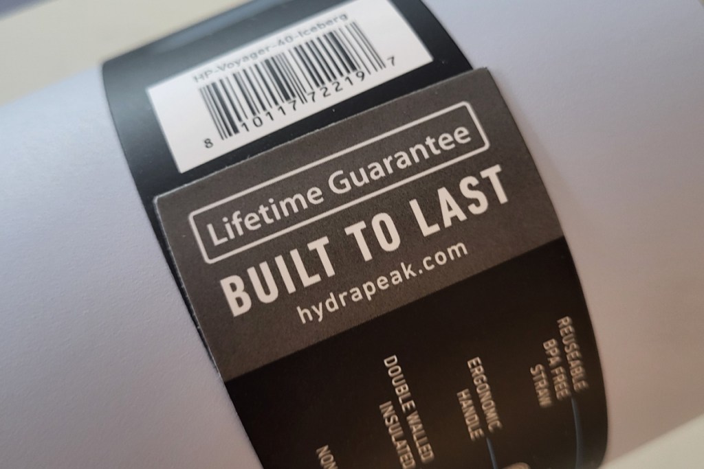 The lifetime warranty on a Hydrapeak Voyager Tumbler, a Stanley Dupe