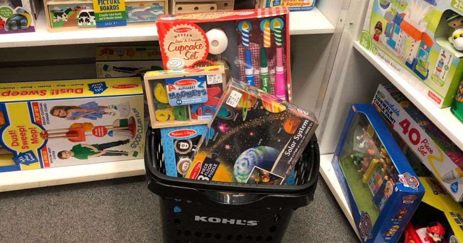 A basket of Melissa & Doug Toys at Kohl's