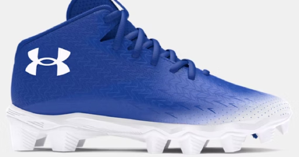 blue Under Armour Football Cleat