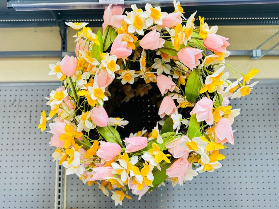 Way to Celebrate Easter 20" Tulip & Daffodil Wreath