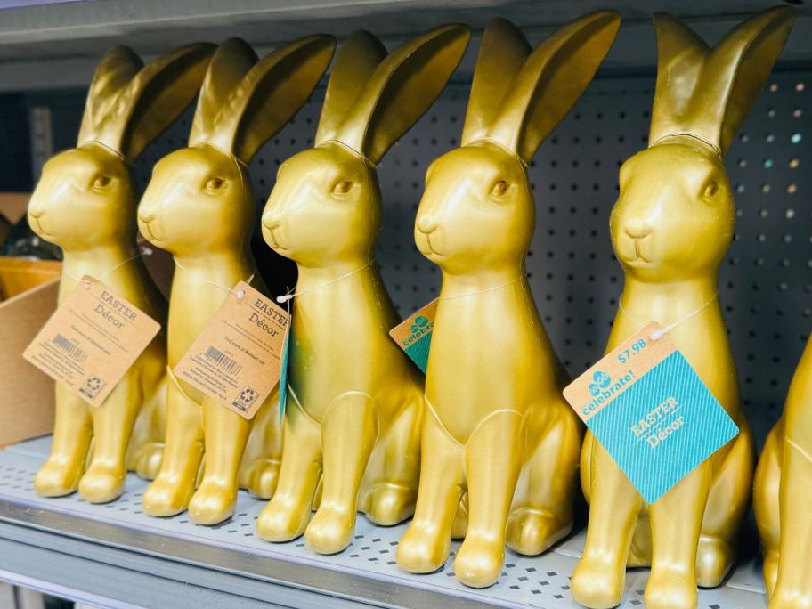 Way to Celebrate Easter Gold Standing Bunny Tabletop Decoration