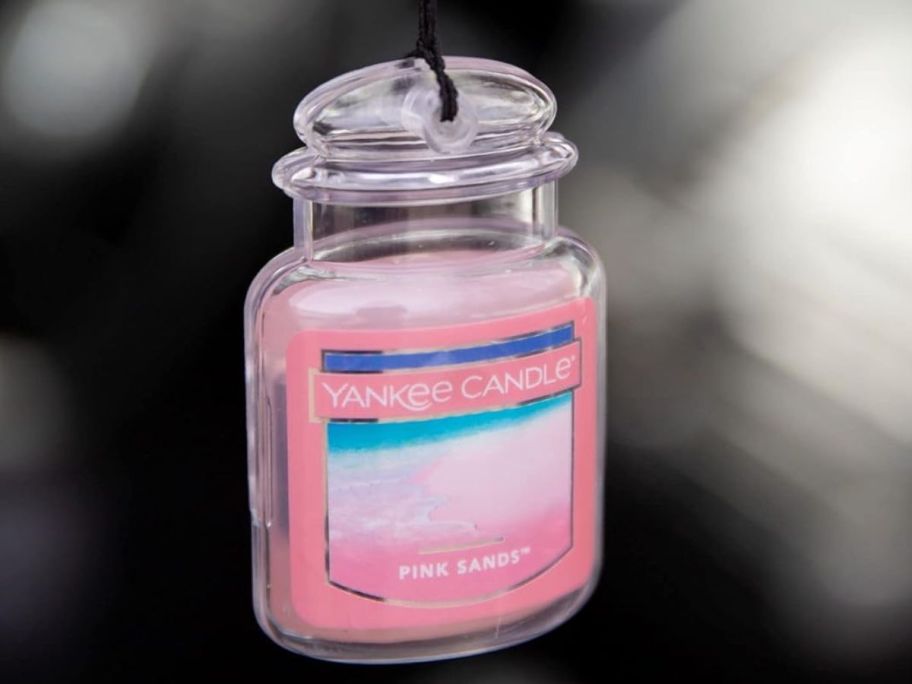 Yankee Candle Car Air Fresheners Hanging in a car