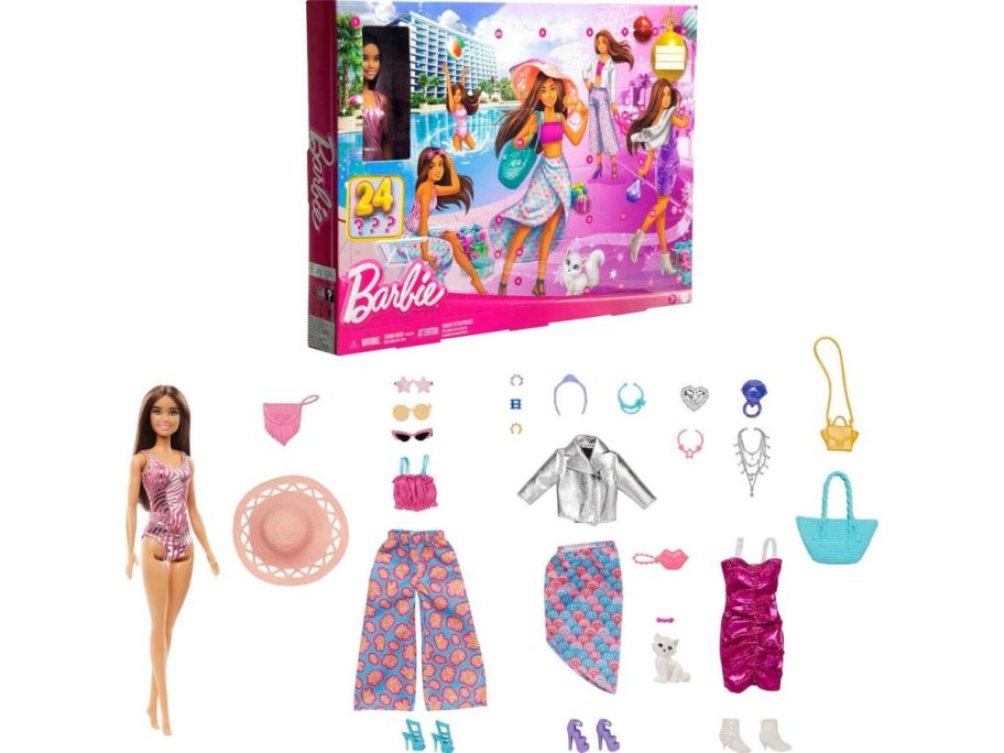 barbie advent calendar with pieces that are inside of it