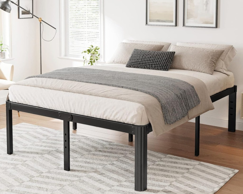 raised metal platform bed frame