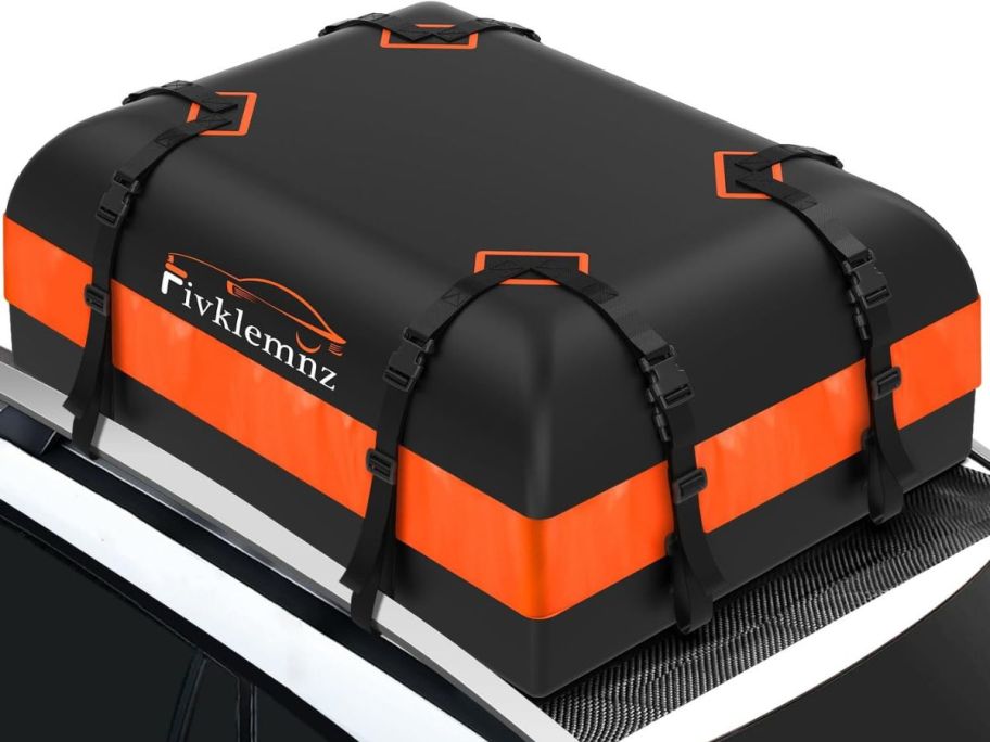 cargo carrier roof bag on car