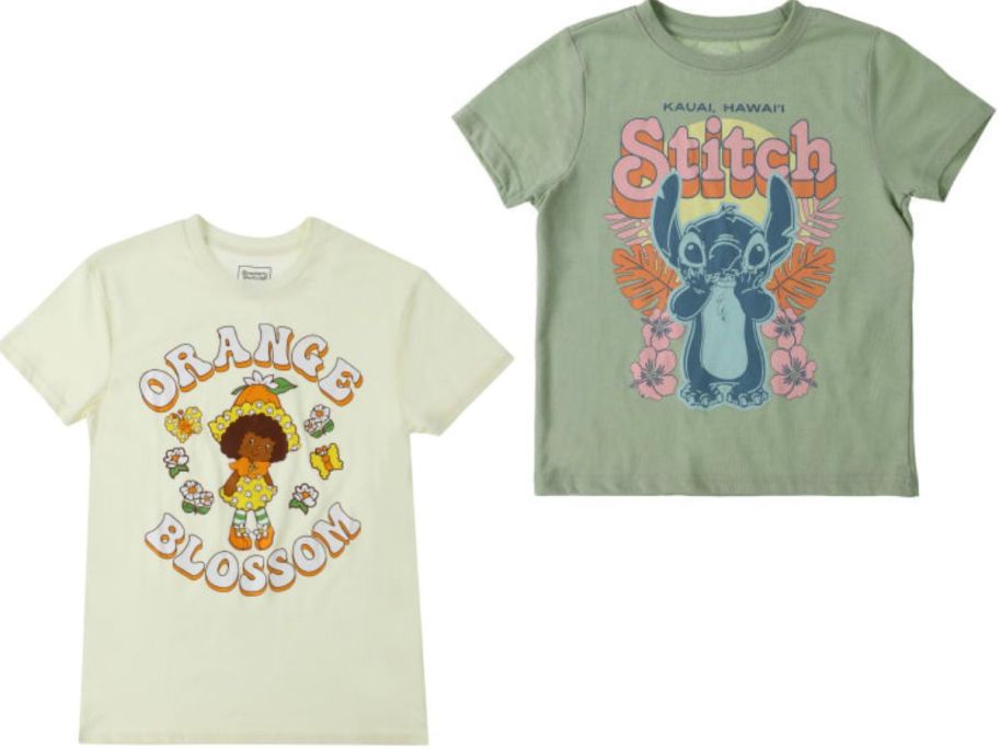 Five Below Strawberry Shortcake and Stitch Tees