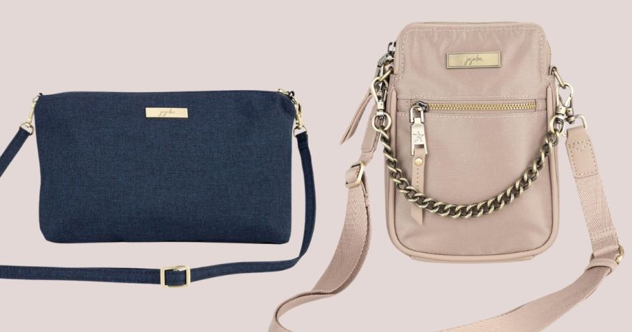 navy blue Jujube small bag and light pink crossbody bag