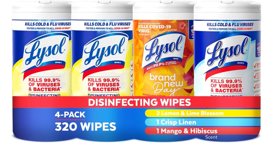 Lysol Disinfectant Wipes 4-Pack