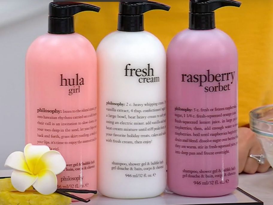 Three 32oz Bottles of Philosophy Shower Gel