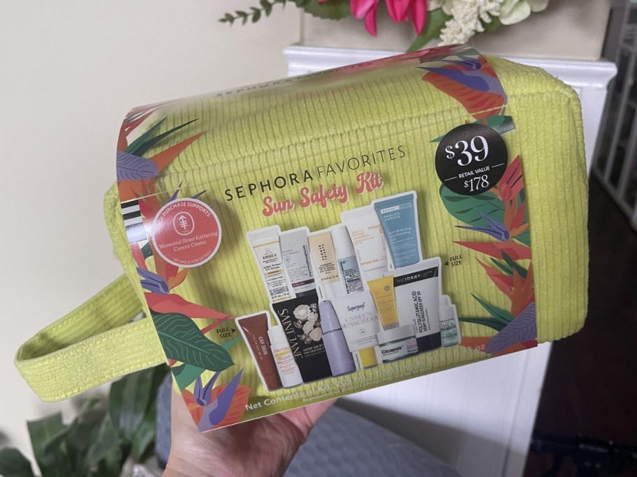 sephora sun kit bag in green