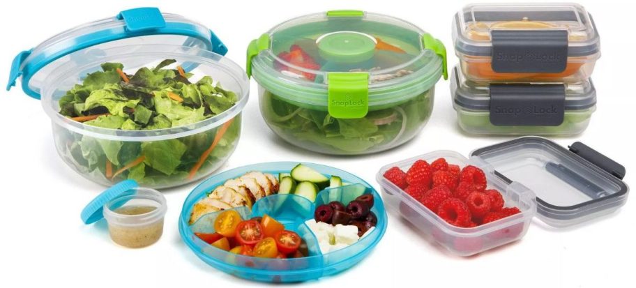 snaplock salad set on a kitchen counter