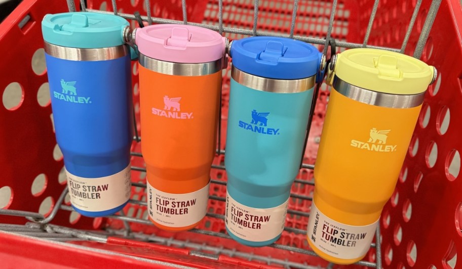 4 Stanley IceFlow Tumblers in a Target cart