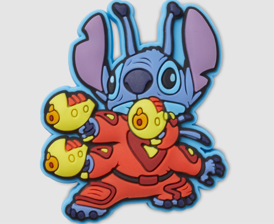 A Stitch Alien Costume Jibbitz Charm from the Stitch Crocs Collection