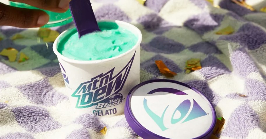 opened container of baja blast gelato