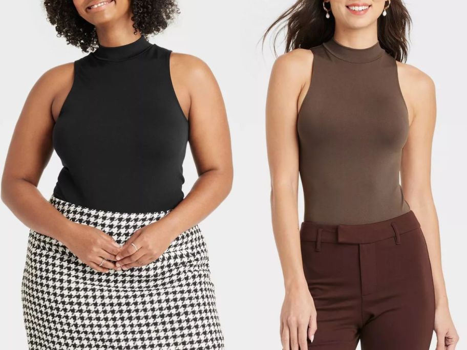Stock Images of two women wearing A New Day Mock Neck Bodysuit