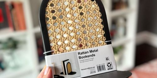 Freshen Up Your Bookshelf w/ These Arched Rattan Bookends from Walmart!