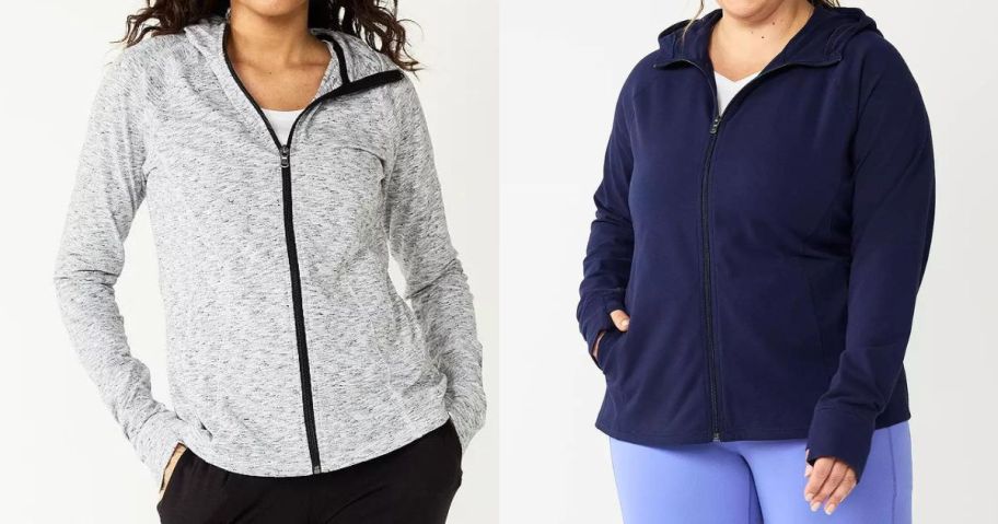 two women wearing Women's Tek Gear Essential Hooded Jackets