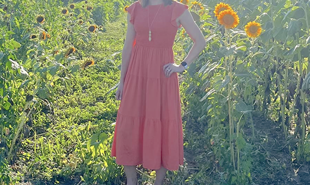 woman wearing amazon pink dress