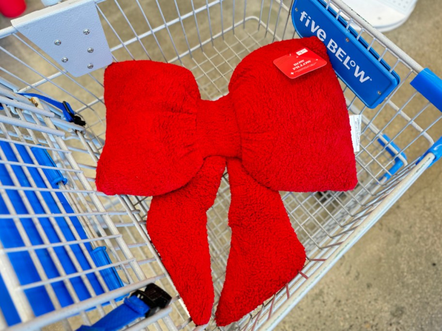 bow throw pillow in cart