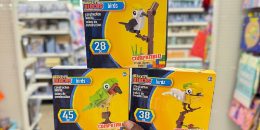 Blocks Building Sets Just $1.25 at Dollar Tree | Cute Birds & Flower Options