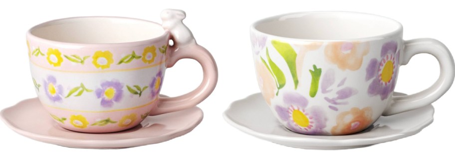 Easter tea cups in different color prints