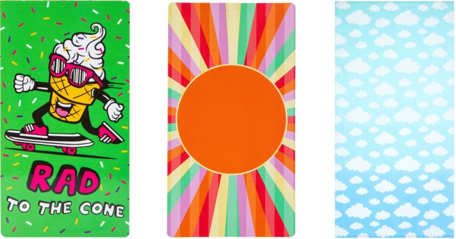 Stock images of 3 Five Below beach towels