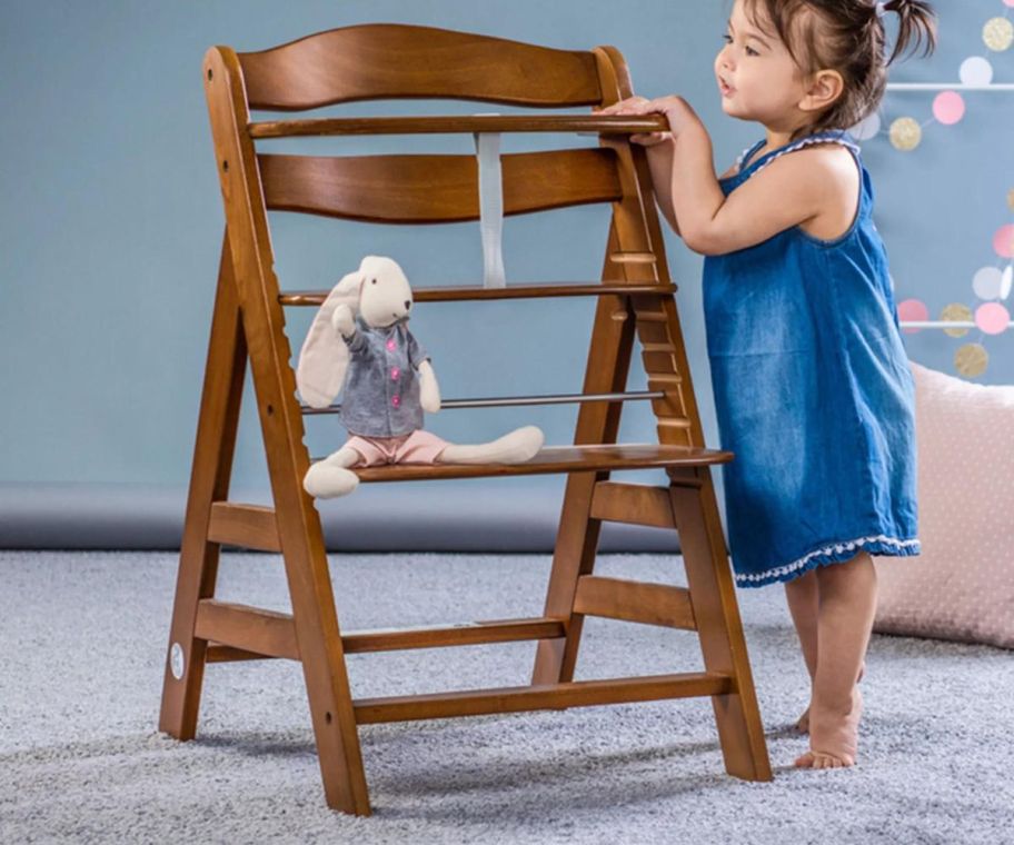 Hauck Alpha+ Grow Along Adjustable Wooden High Chair in brown 