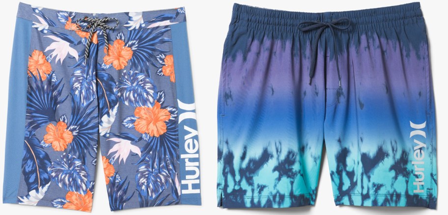 two pairs of mens swim trunks